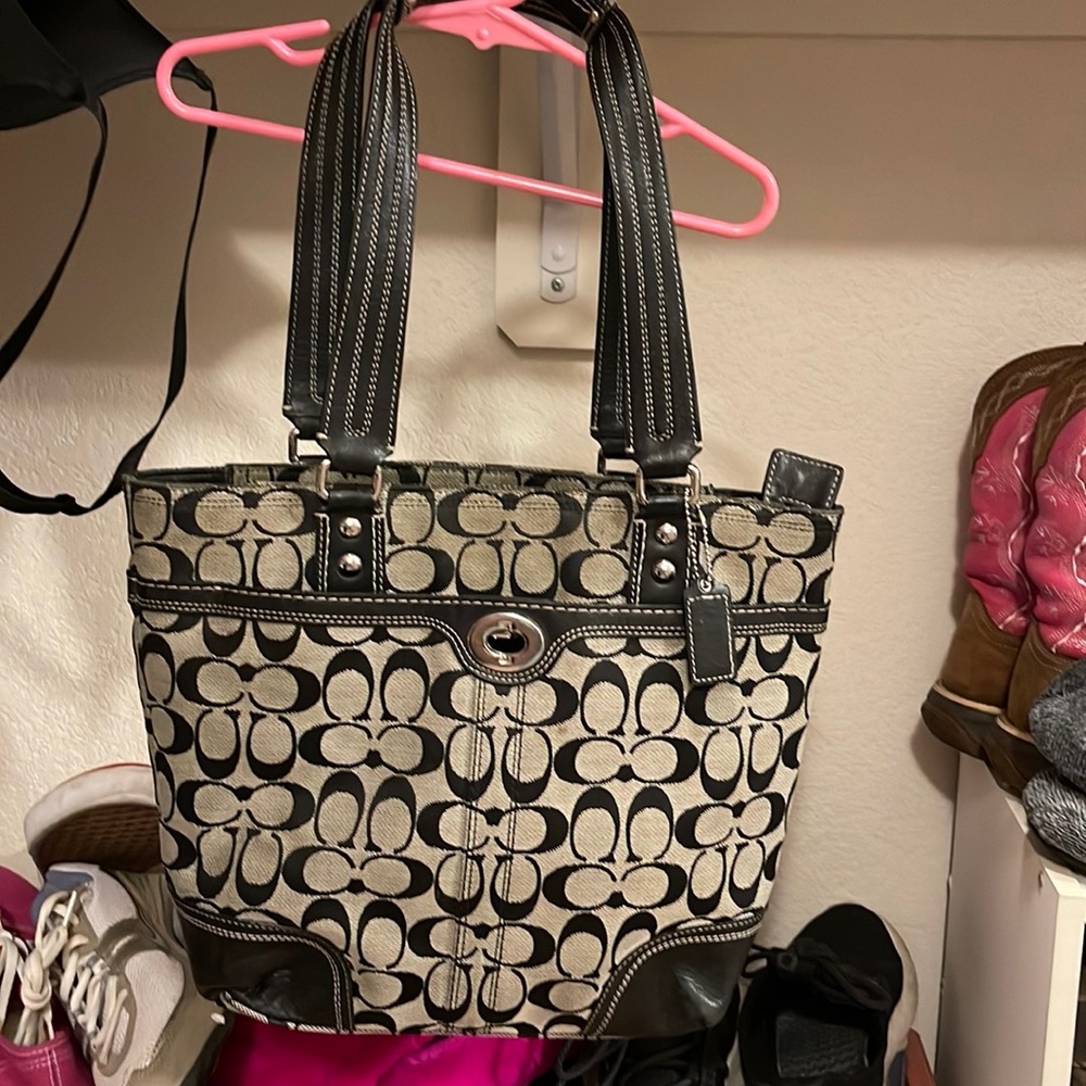 Authentic Black Coach Handbag - image 1